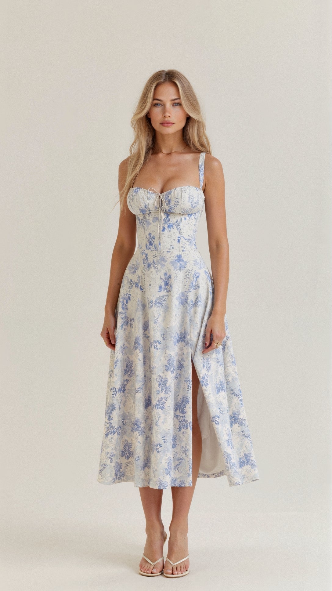 Variant image for Women’s Summer Dress Elegant Bustier Design with Side Slit - Kiana-16