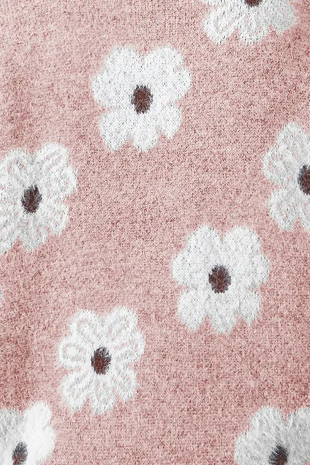 Women’s Stylish Floral Half Zip Sweater - Margaret