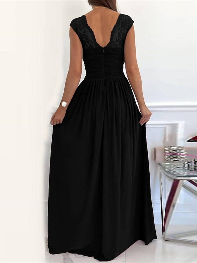 Women’s Elegant V-Neck Cocktail Dress - Sophia