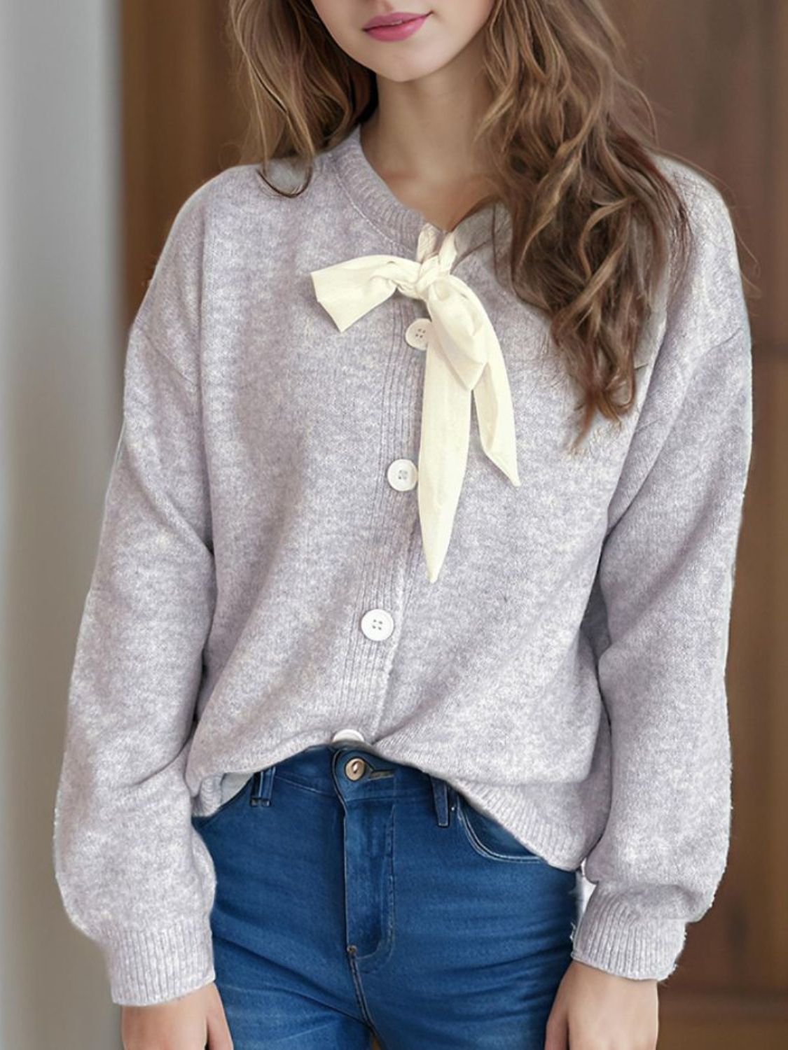 Women’s Long Sleeve Elegant Knitted Cardigan - Alisa