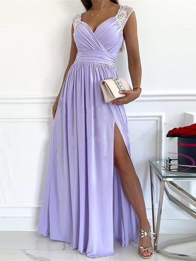 Variant image for Women’s Elegant V-Neck Cocktail Dress with Side Slit - Sophia-7
