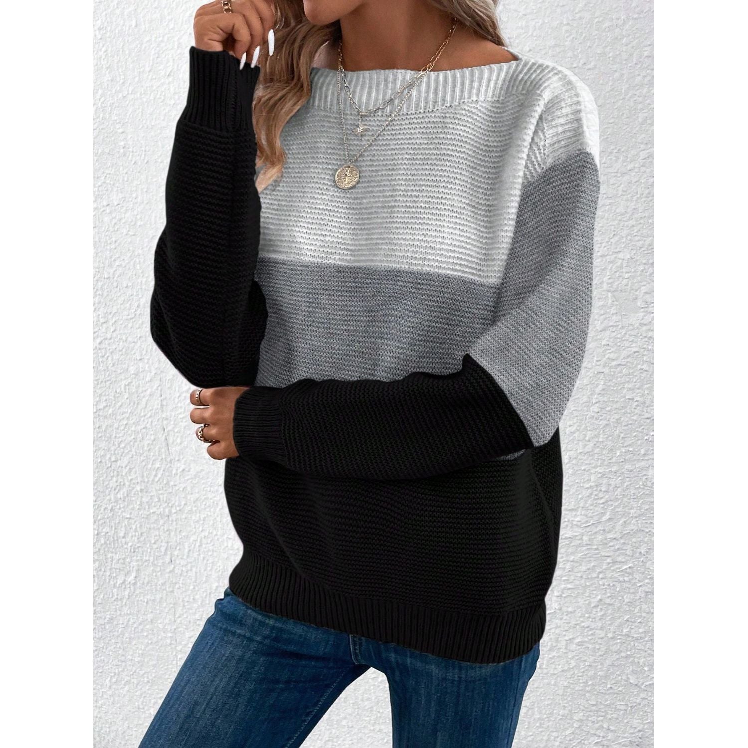 Variant image for Women’s Boat Neck Autumn Sweater Comfortable Cotton Design - Sigridur-36