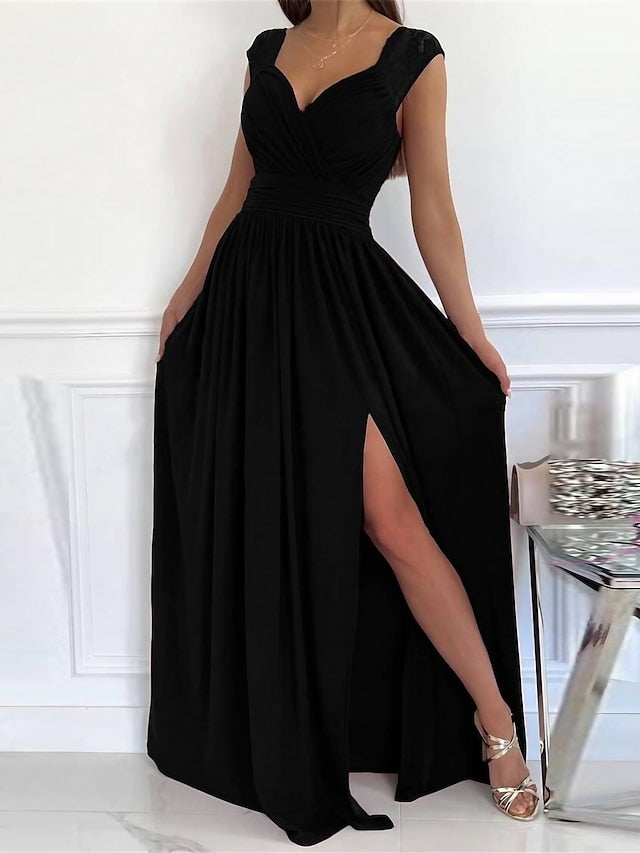 Women’s Elegant V-Neck Cocktail Dress - Sophia