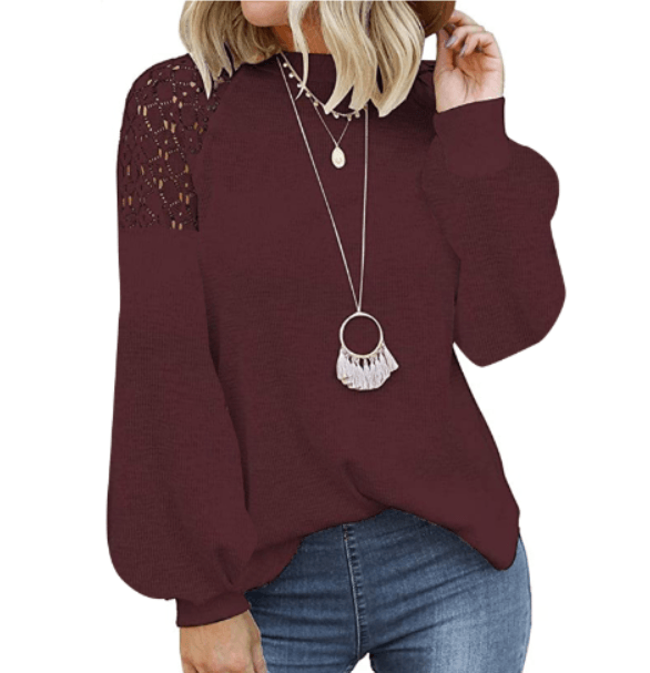 Variant image for Women's White Crochet Knit Jumper Soft Relaxed Fit - Emma-16