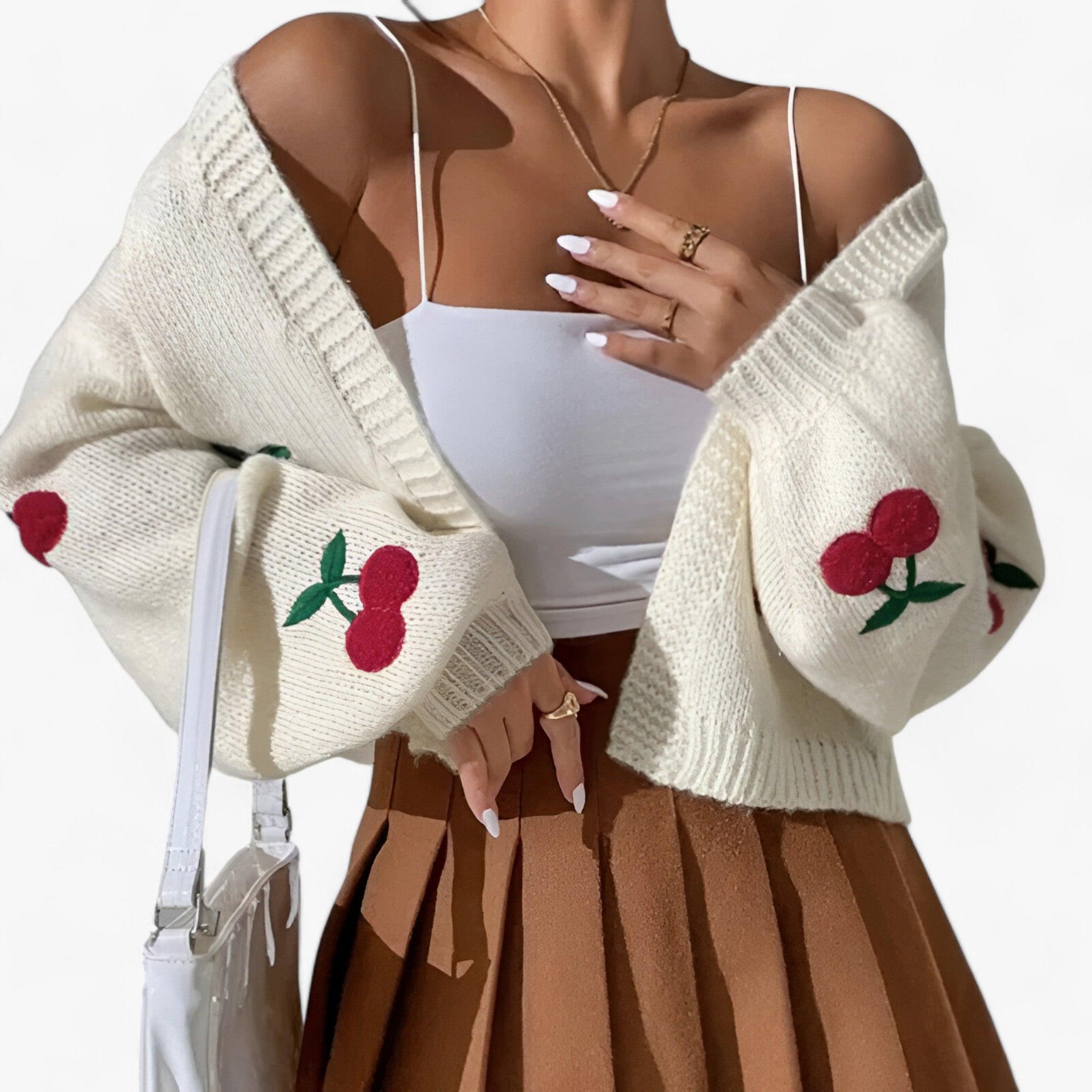 Women’s Elegant Embroidered Long Cardigan - Noelani