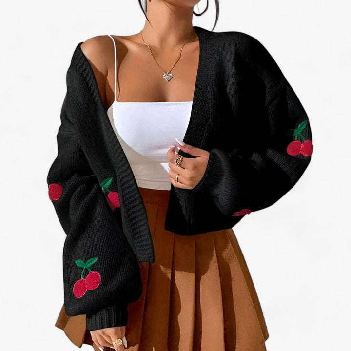 Women’s Elegant Embroidered Long Cardigan - Noelani