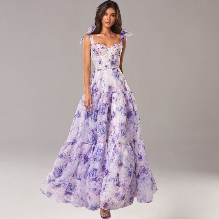 Women’s Elegant Floral Maxi Dress - Stella