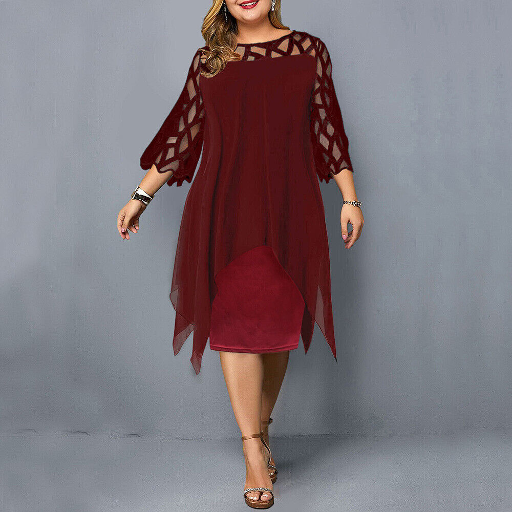 Women’s Elegant Plus Size Midi Dress - Ava