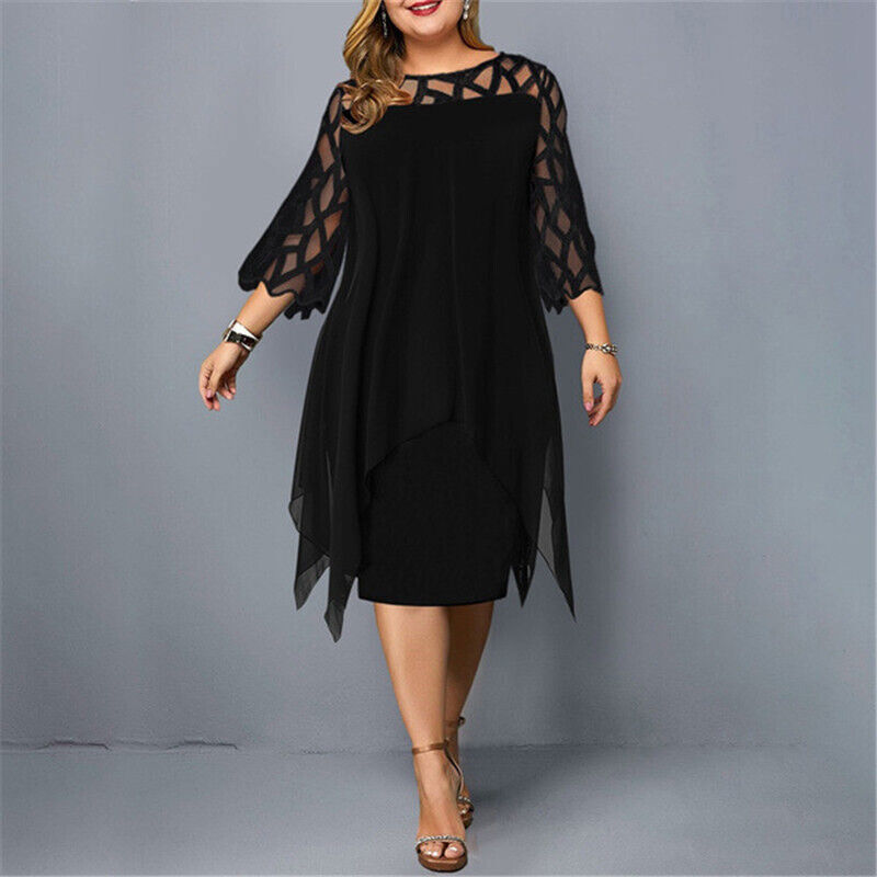 Women’s Elegant Plus Size Midi Dress - Ava