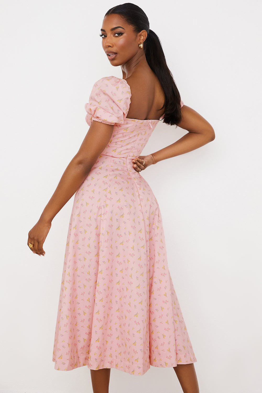 Women's Floral Midi Dress - Lina