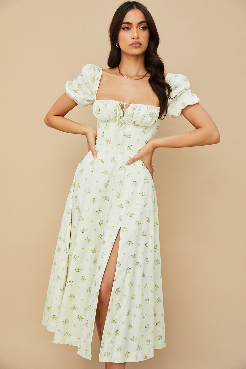 Women's Floral Midi Dress - Lina