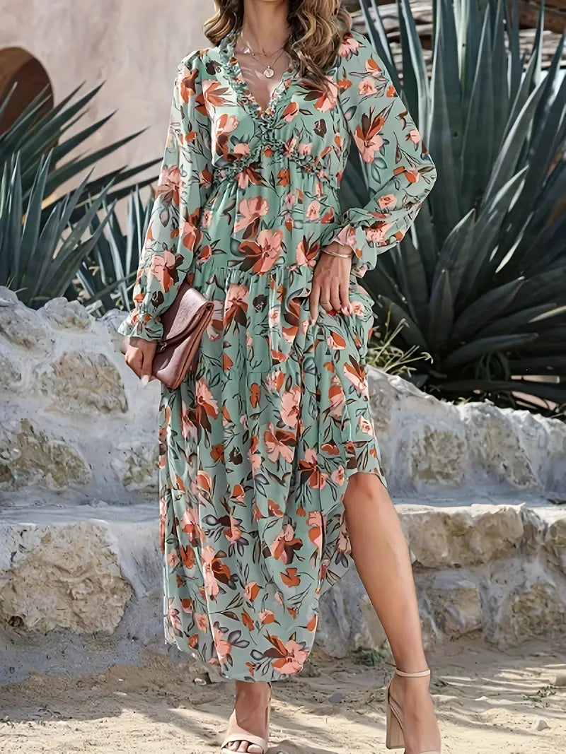 Women's Summer Long Sleeve Maxi Dress - Quinn