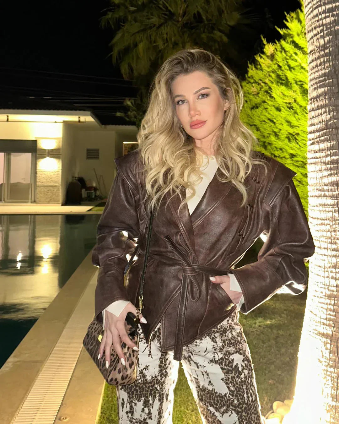 Women’s Cropped Leather Jacket - Madonna