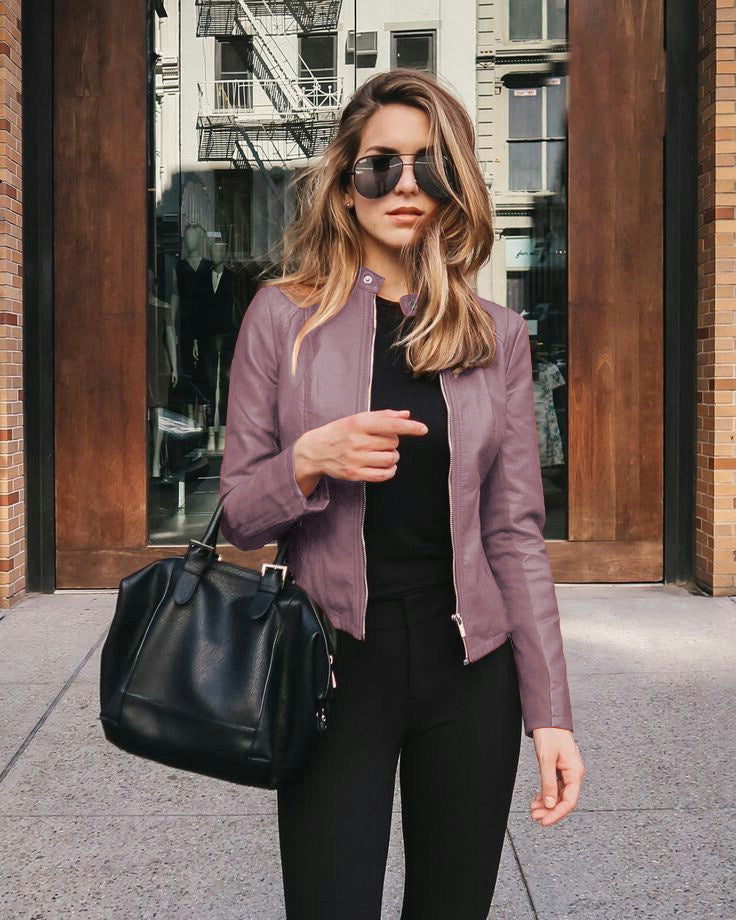 Variant image for Women’s Leather Jacket Stylish Fit with Adjustable Waist - Clara-93