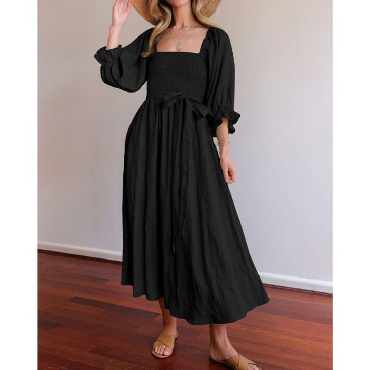 Variant image for Women's Ruffle Sleeve Midi Dress Lightweight A-Line Design - Trinity-5