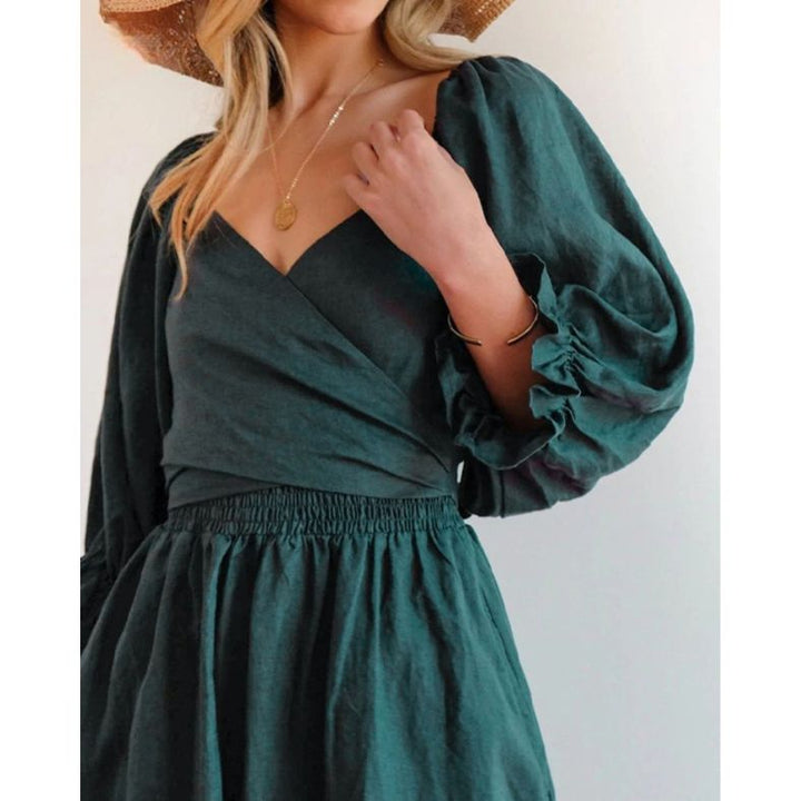 Women's Lightweight Ruffle Sleeve Midi Dress - Trinity