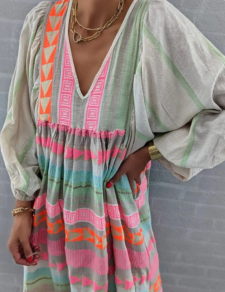 Women’s Casual Boho Summer Maxi Dress - Hermine