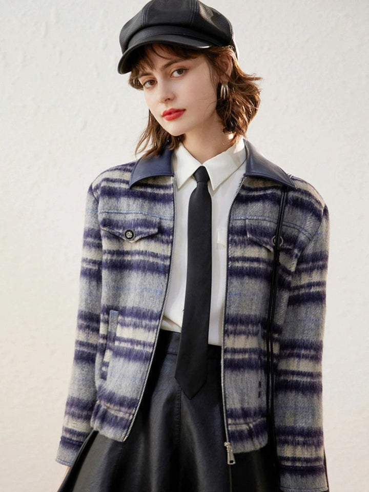 Women’s Striped with Zipper and Button Jacket - Emma