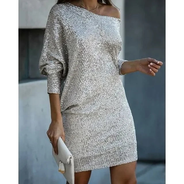 Women’s Elegant One-Shoulder Mini Dress - Ava