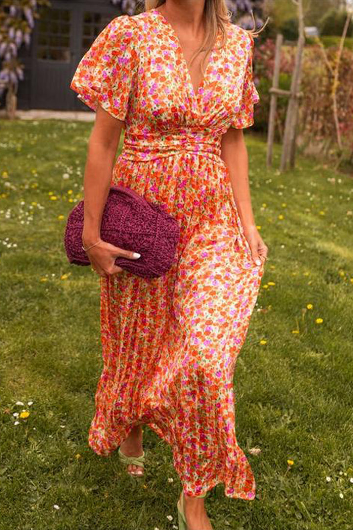 Women’s Long V-Neck Elegant Maxi Dress - Ruth
