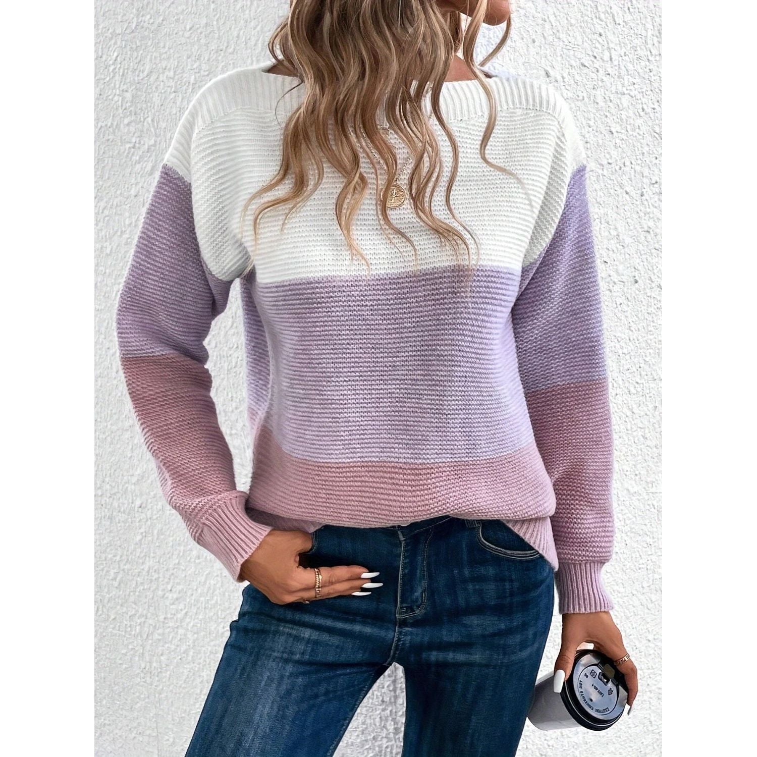 Women’s Comfortable  Boat Neck Sweater - Sigridur