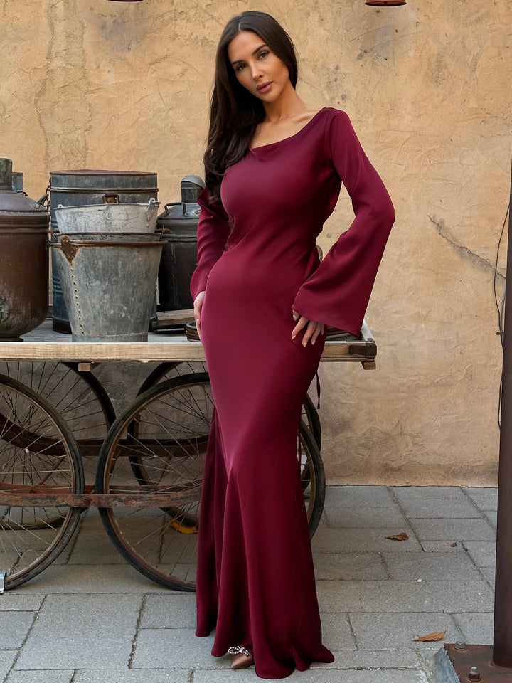 Variant image for Women’s Long Sleeve Maxi Dress Elegant Design - Drayne-29