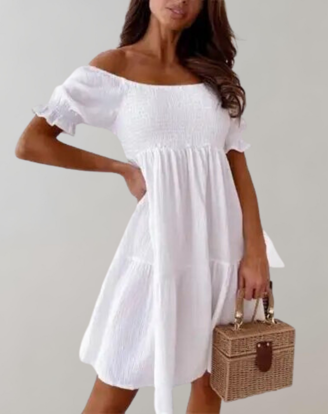 Women's Casual Off-shoulder Summer Mini Dress - Erica