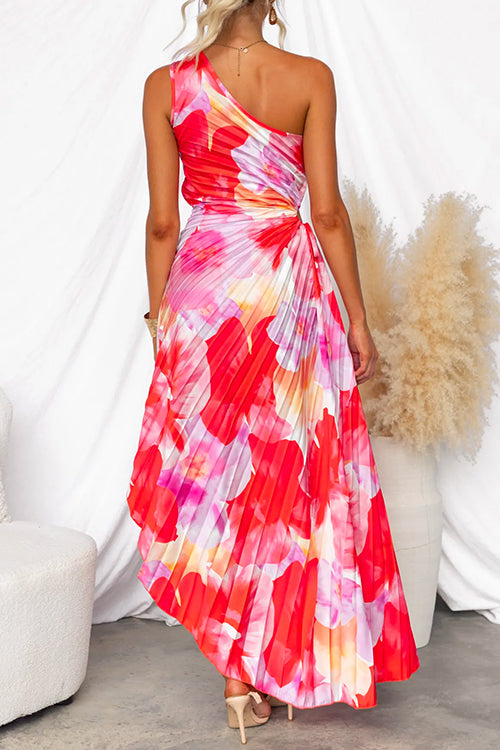 Women’s Pleated Floral Summer Maxi Dress - Ella