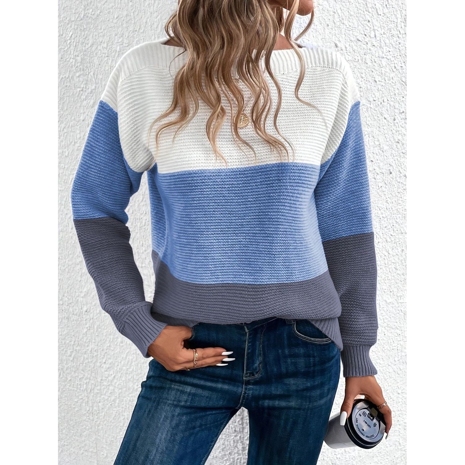 Women’s Comfortable  Boat Neck Sweater - Sigridur