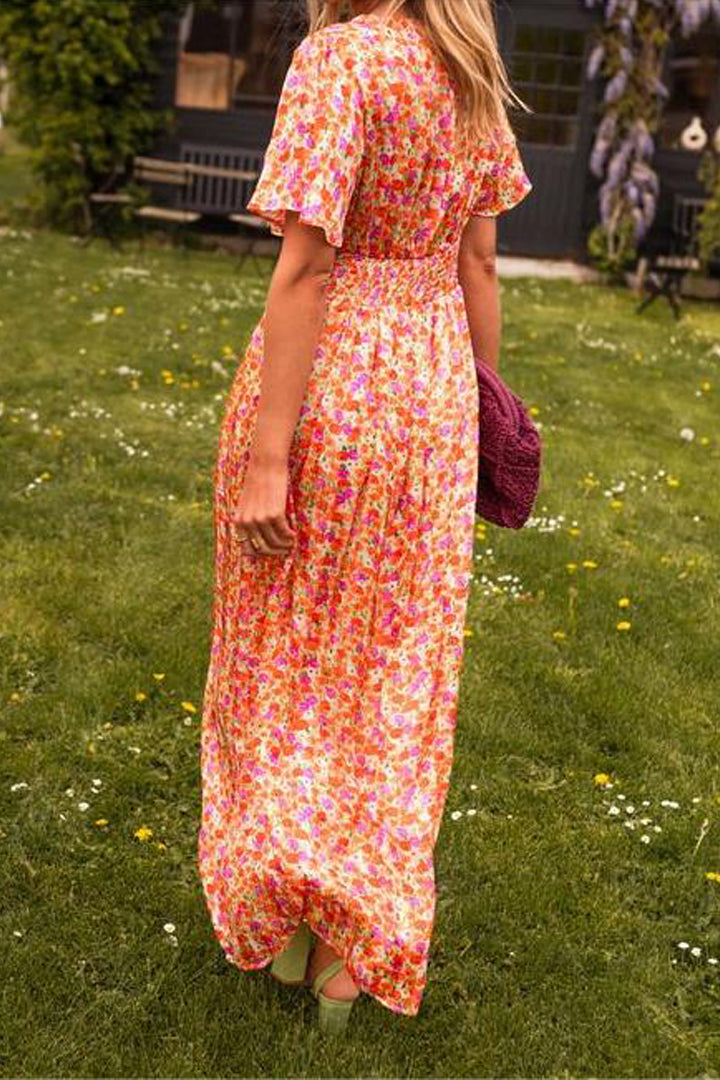 Women’s Long V-Neck Elegant Maxi Dress - Ruth