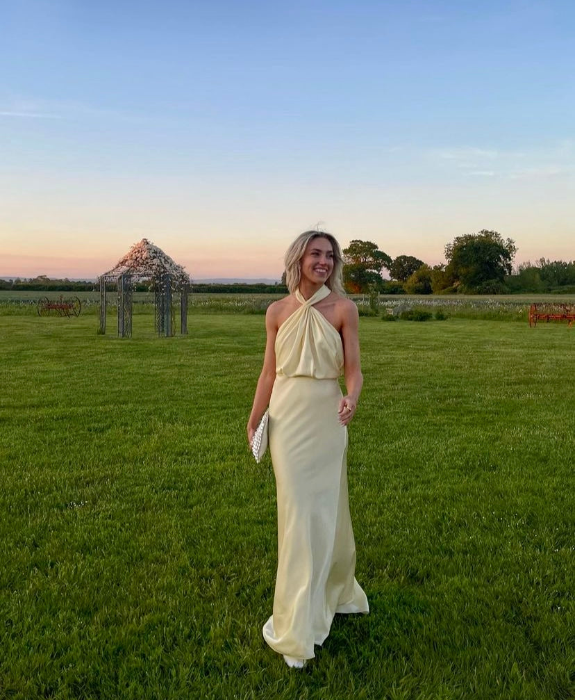 Women’s Elegant Halter Neck Maxi Dress - Ava