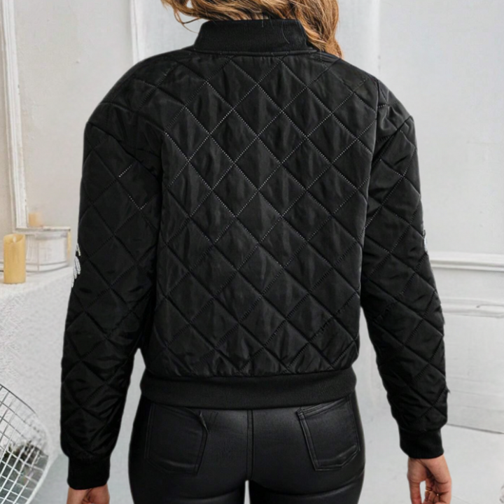 Women's Stylish Zip Bomber Jacket - Mia