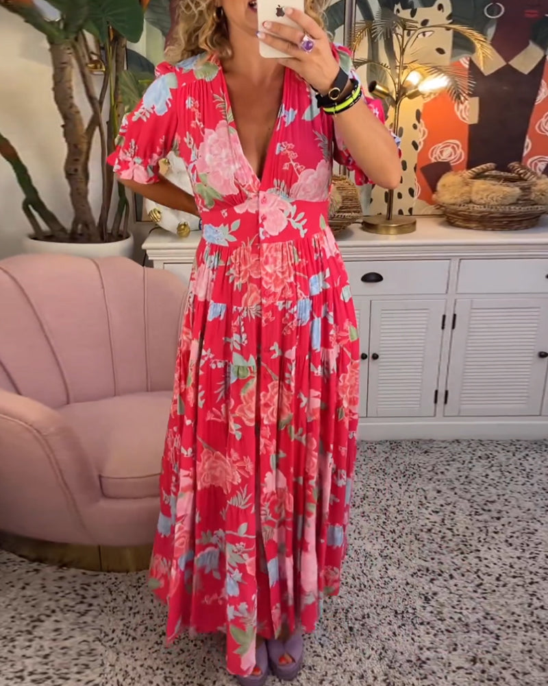 Women’s Floral Summer Maxi Dress  - Anni