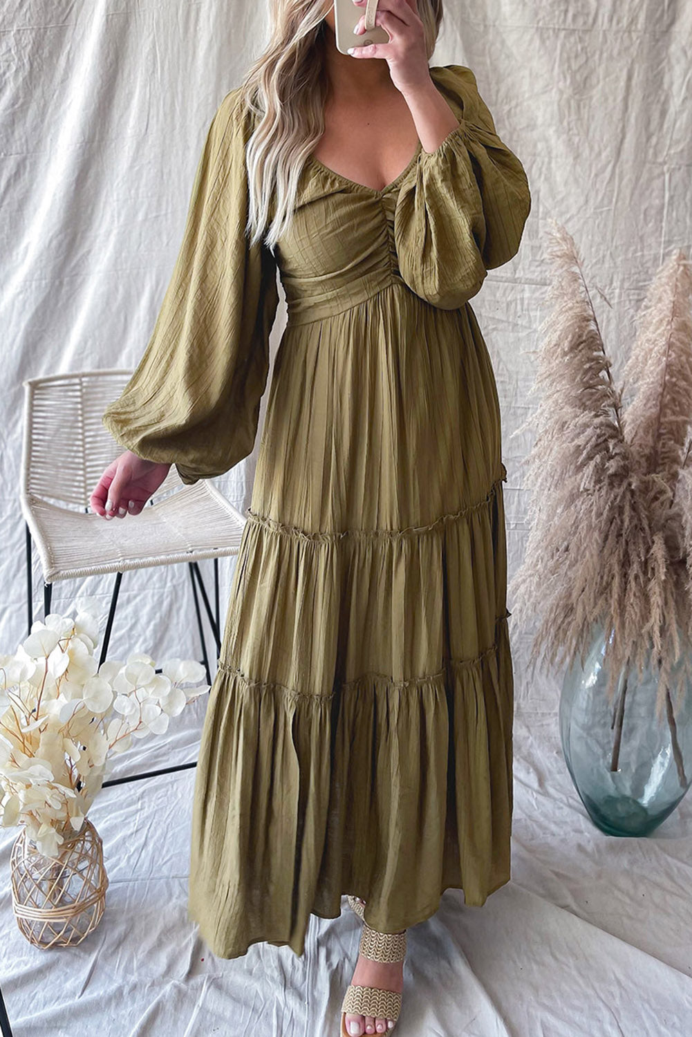  Ladies V Hals Maxi Summer Dress - Alessia-1