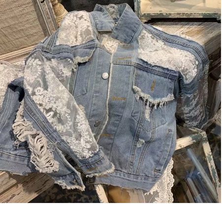 Women’s Casual Floral Denim Jacket - Emma