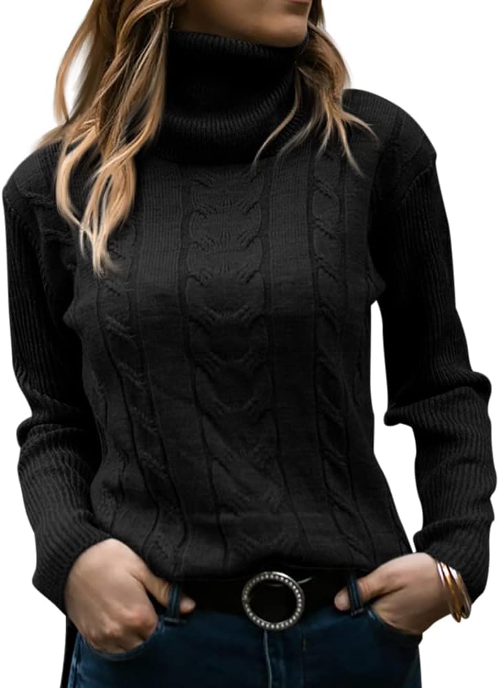 Variant image for Women’s Black Turtleneck Sweater Cozy Knitted Design - Denise-9