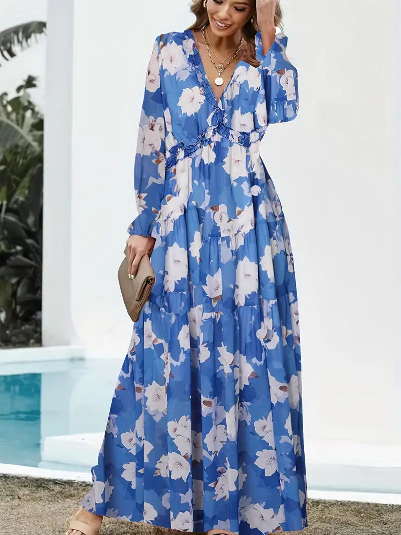 Women's Summer Long Sleeve Maxi Dress - Quinn