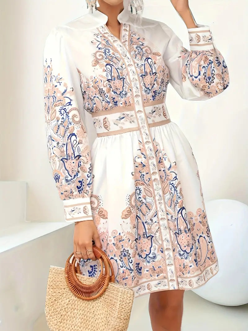 Women's Floral Print Summer Mini Dress - Amelia