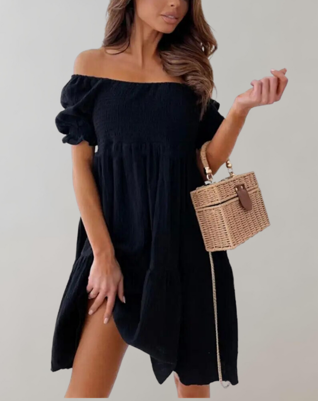 Women's Casual Off-shoulder Summer Mini Dress - Erica