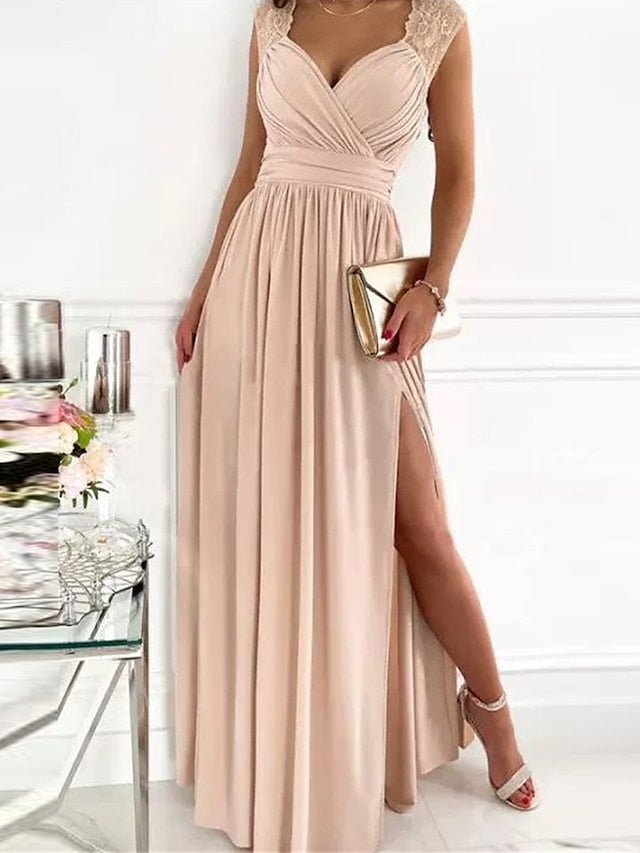 Women’s Elegant V-Neck Cocktail Dress - Sophia