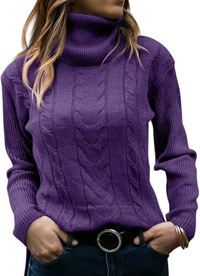 Variant image for Women’s Black Turtleneck Sweater Cozy Knitted Design - Denise-53