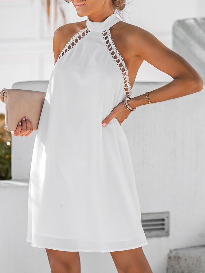 Women’s Elegant White Lace Mini Dress - Nuka