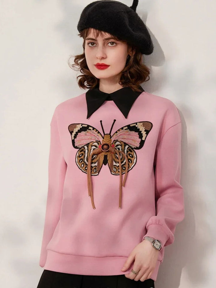 Women’s Butterfly Embroidered Jumper - Emma