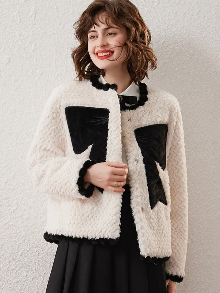 Women’s Elegant Velvet Bow Jacket - Sophia