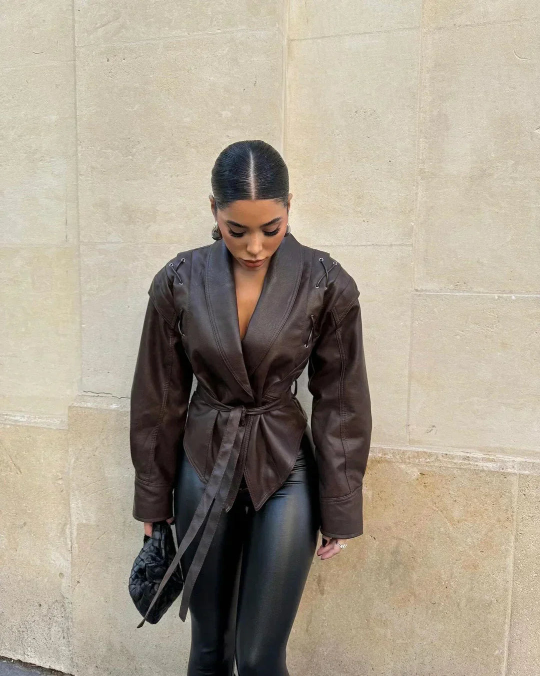 Women’s Cropped Leather Jacket - Madonna