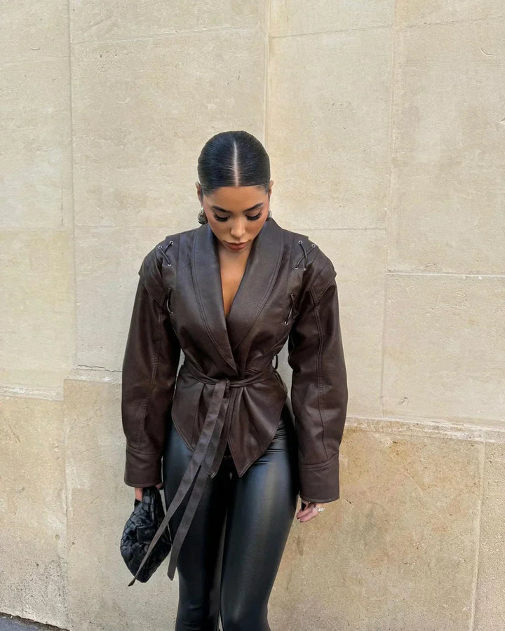 Women’s Cropped Leather Jacket - Madonna