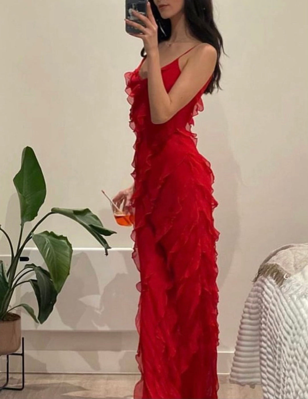 Women’s Elegant Ruffled Maxi Dress - Nora
