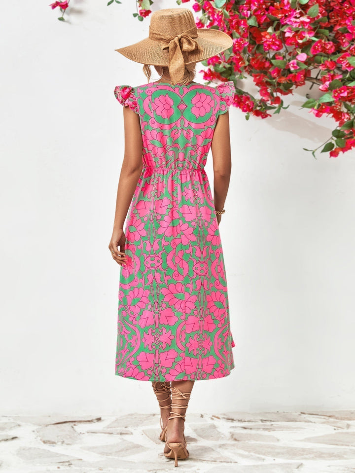 Women's Short Summer Midi Dress - Celeste