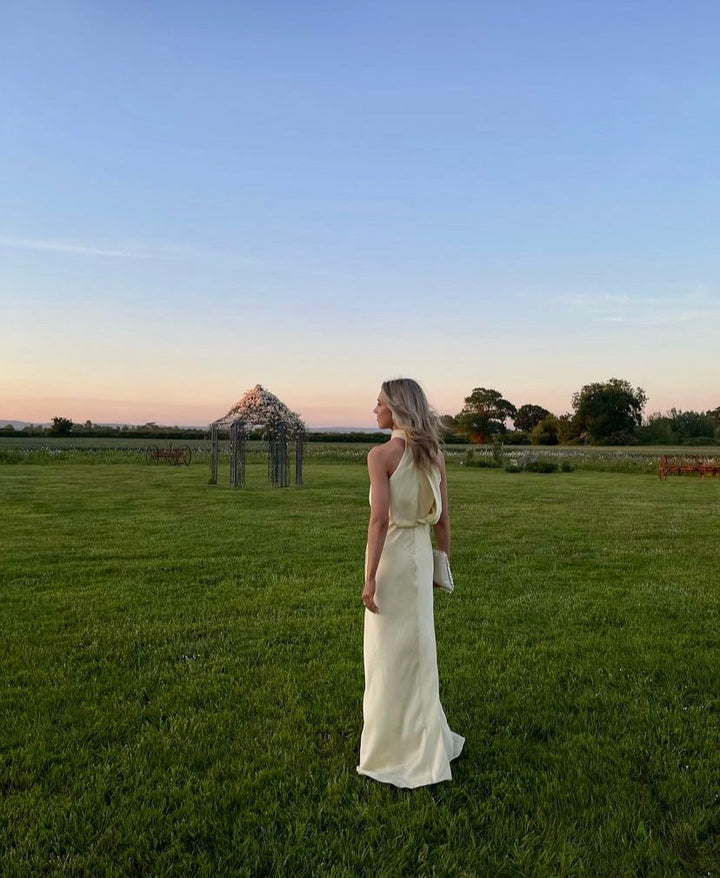 Women’s Elegant Halter Neck Maxi Dress - Ava