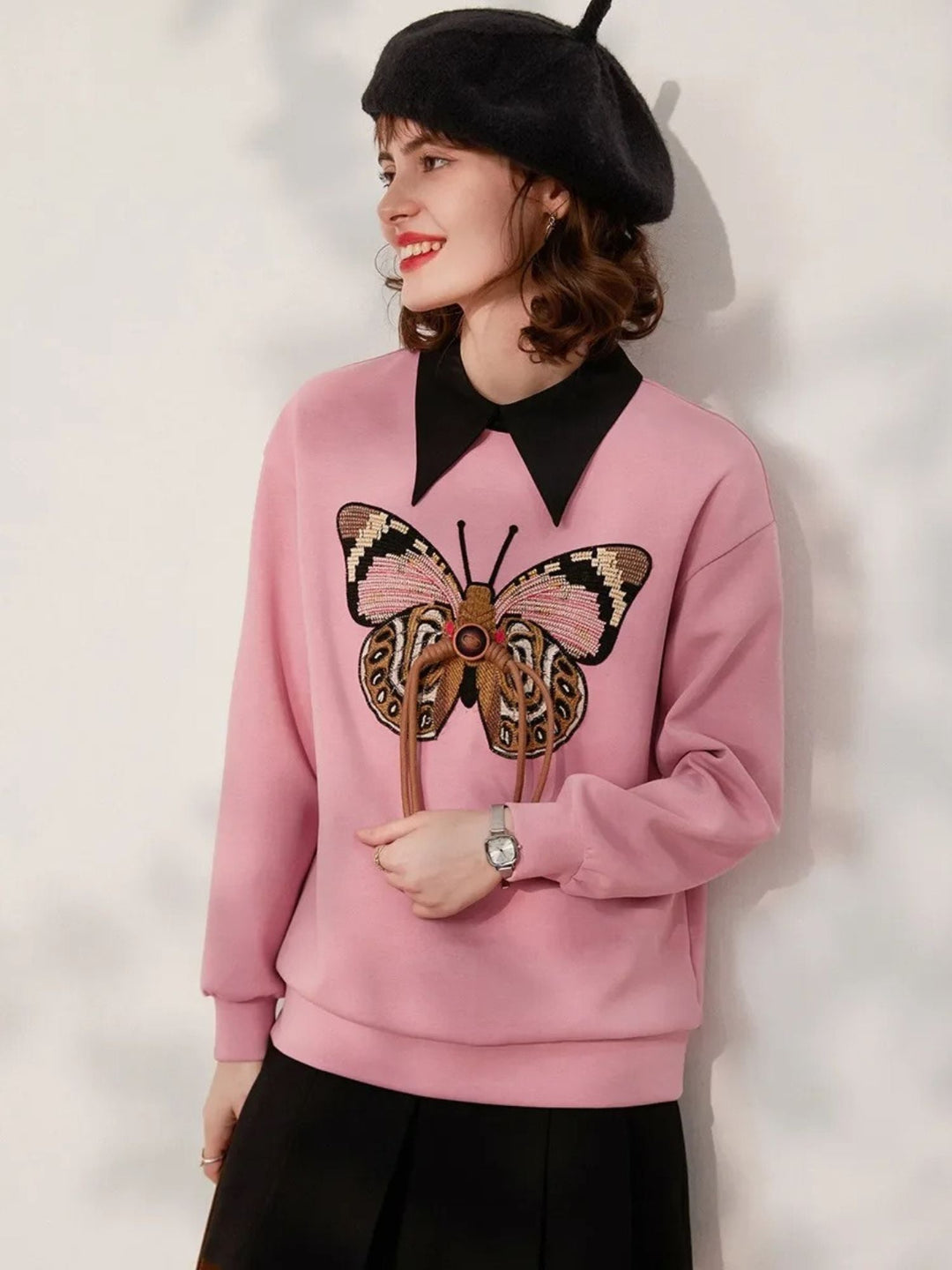 Women’s Butterfly Embroidered Jumper - Emma